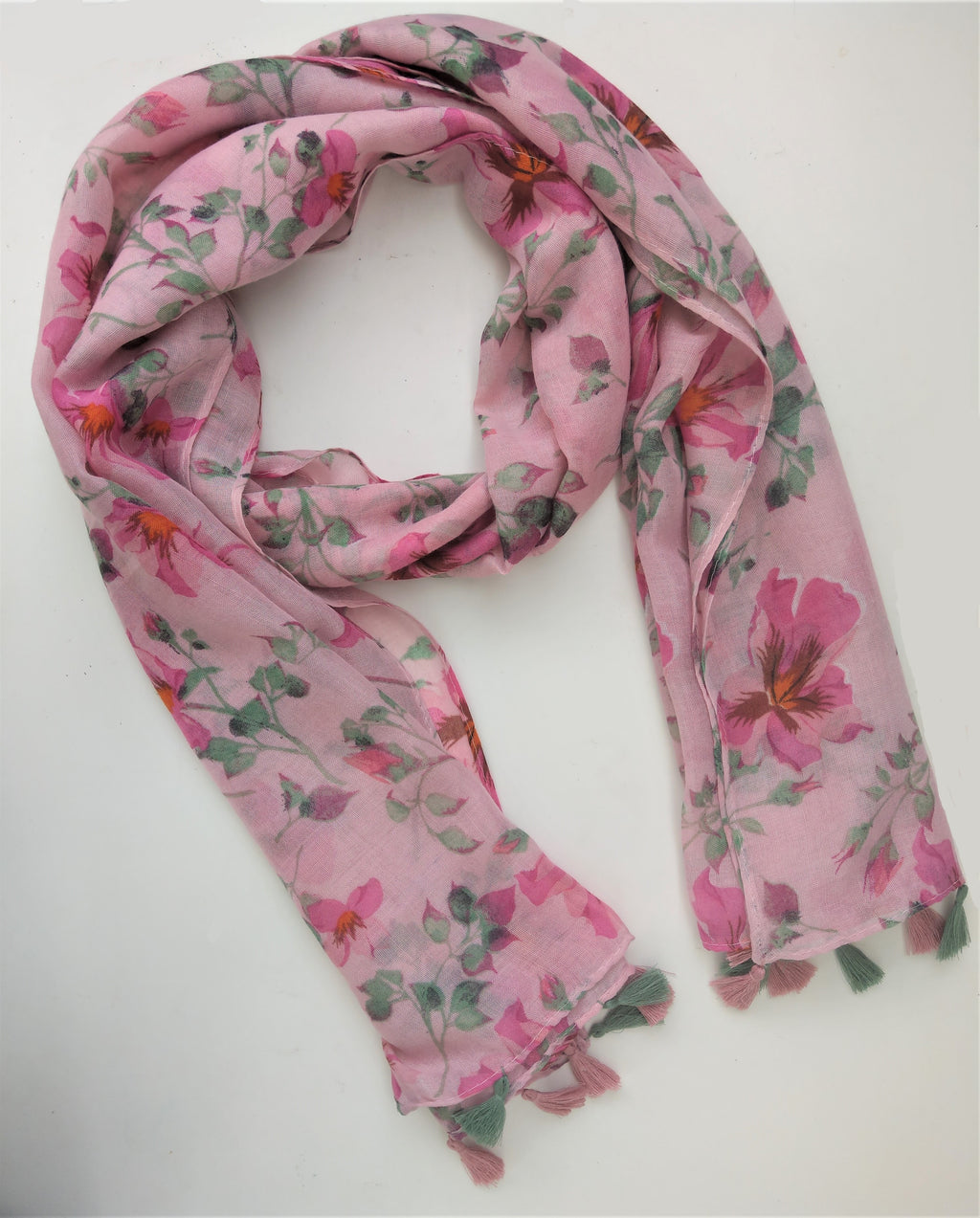 Pink Scarf with floral print